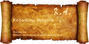 Kolodzey Arnold névjegykártya